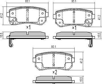 FREMAX FBP-1485 - Komplet zavornih oblog, ploscne (kolutne) zavore parts5.com