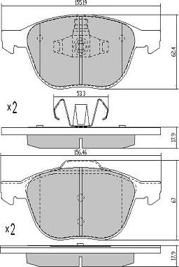 FREMAX FBP-1362 - Fékbetétkészlet, tárcsafék parts5.com