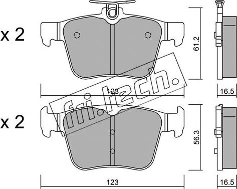 Fri.Tech. 997.0 - Sada brzdových destiček, kotoučová brzda parts5.com