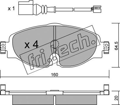 Fri.Tech. 966.0W - Komplet pločica, disk-kočnica parts5.com