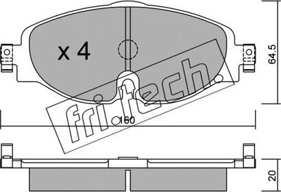 Fri.Tech. 966.0 - Комплект спирачно феродо, дискови спирачки parts5.com