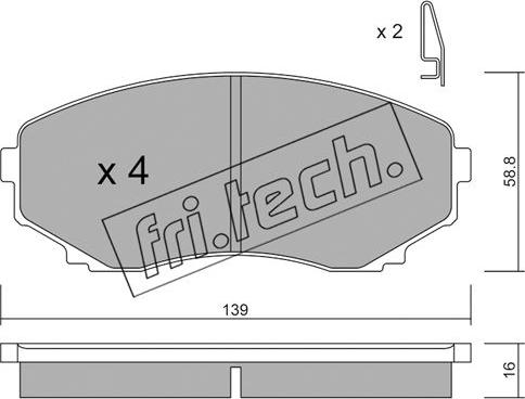 Fri.Tech. 493.0 - Set placute frana,frana disc parts5.com