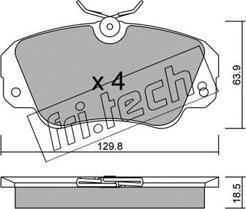 Fri.Tech. 554.0 - Тормозные колодки, дисковые, комплект parts5.com