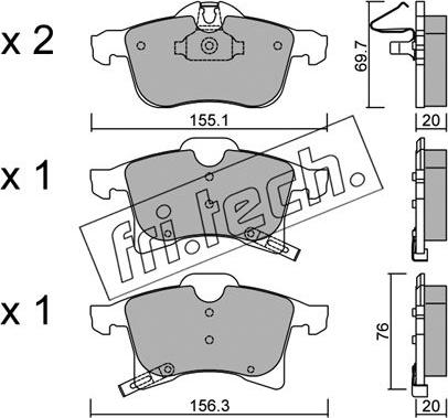 Fri.Tech. 555.0 - Juego de pastillas de freno parts5.com