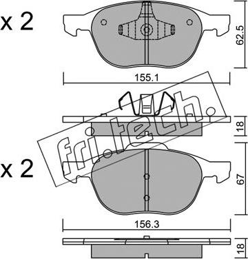 Fri.Tech. 550.0 - Σετ τακάκια, δισκόφρενα parts5.com