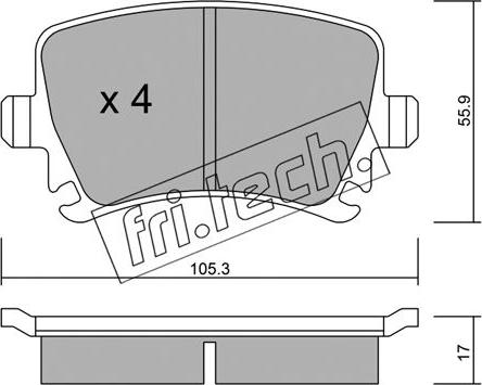 Fri.Tech. 569.0 - Komplet zavornih oblog, ploscne (kolutne) zavore parts5.com