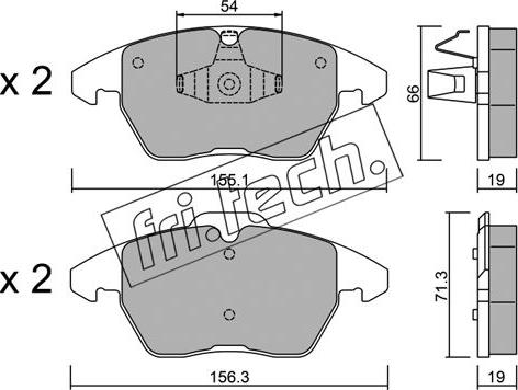 Fri.Tech. 564.1 - Komplet zavornih oblog, ploscne (kolutne) zavore parts5.com