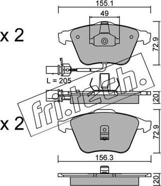 Fri.Tech. 565.0 - Zestaw klocków hamulcowych, hamulce tarczowe parts5.com