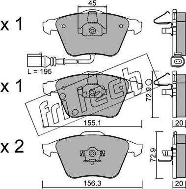 Fri.Tech. 565.2 - Komplet zavornih oblog, ploscne (kolutne) zavore parts5.com