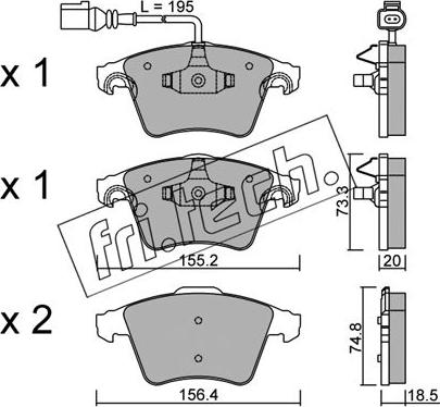 Fri.Tech. 568.0 - Juego de pastillas de freno parts5.com