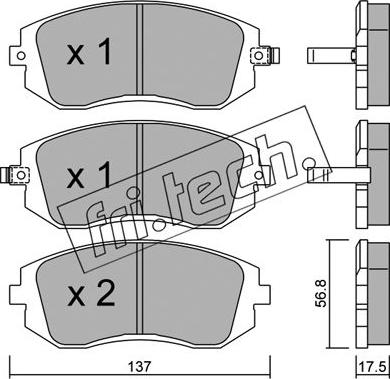 Fri.Tech. 516.0 - Sada brzdových platničiek kotúčovej brzdy parts5.com