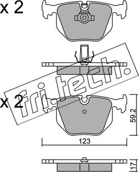 Fri.Tech. 576.0 - Fékbetétkészlet, tárcsafék parts5.com