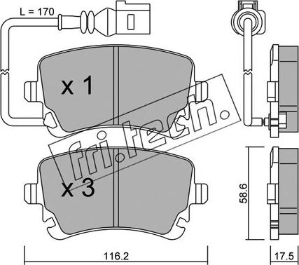 Fri.Tech. 570.0 - Sada brzdových platničiek kotúčovej brzdy parts5.com