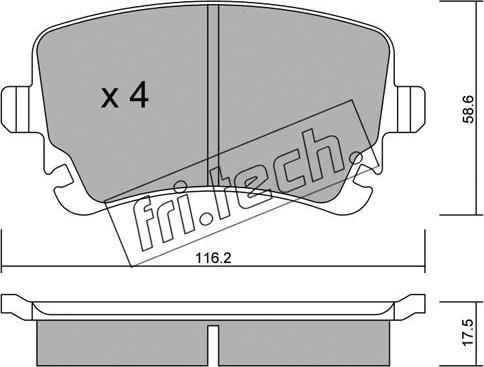 Fri.Tech. 570.2 - Sada brzdových platničiek kotúčovej brzdy parts5.com