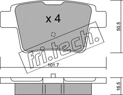 Fri.Tech. 693.0 - Komplet zavornih oblog, ploscne (kolutne) zavore parts5.com