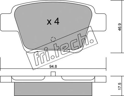 Fri.Tech. 655.0 - Brake Pad Set, disc brake parts5.com