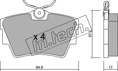 Fri.Tech. 651.0 - Komplet zavornih oblog, ploscne (kolutne) zavore parts5.com