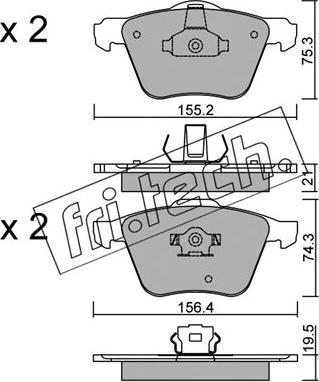 Fri.Tech. 615.0 - Brake Pad Set, disc brake parts5.com