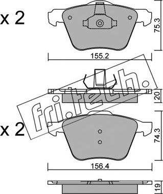 Fri.Tech. 615.1 - Set placute frana,frana disc parts5.com