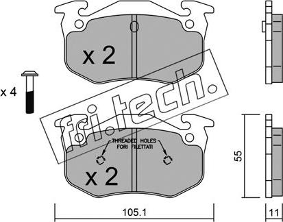 Fri.Tech. 040.1 - Juego de pastillas de freno parts5.com