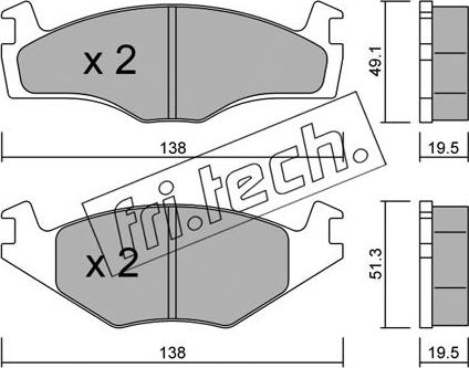 Fri.Tech. 047.1 - Zestaw klocków hamulcowych, hamulce tarczowe parts5.com