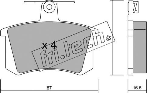 Fri.Tech. 050.0 - Komplet zavornih oblog, ploscne (kolutne) zavore parts5.com