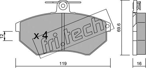 Fri.Tech. 052.0 - Juego de pastillas de freno parts5.com