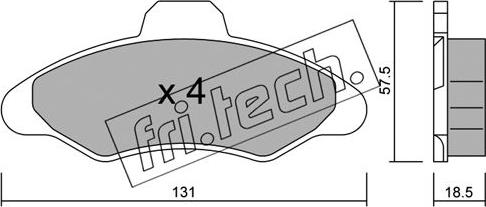 Fri.Tech. 073.0 - Sada brzdových platničiek kotúčovej brzdy parts5.com