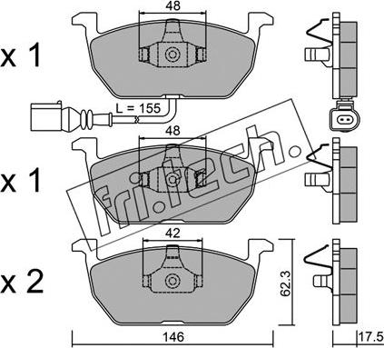 Fri.Tech. 1052.0 - Komplet kočnih obloga, disk kočnica parts5.com