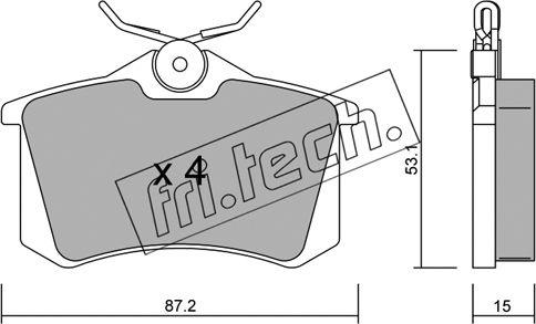 Fri.Tech. 102.0 - Тормозные колодки, дисковые, комплект parts5.com