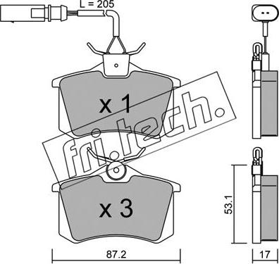 Fri.Tech. 102.3 - Set placute frana,frana disc parts5.com