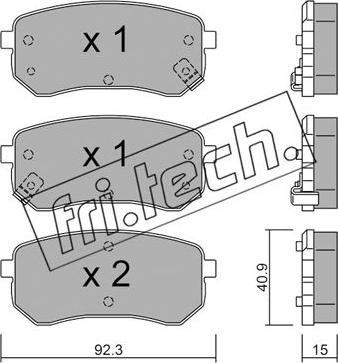 Fri.Tech. 831.0 - Brake Pad Set, disc brake parts5.com