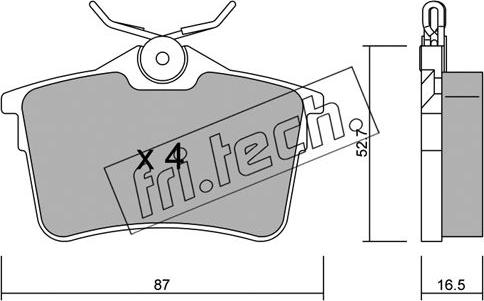 Fri.Tech. 832.0 - Fékbetétkészlet, tárcsafék parts5.com