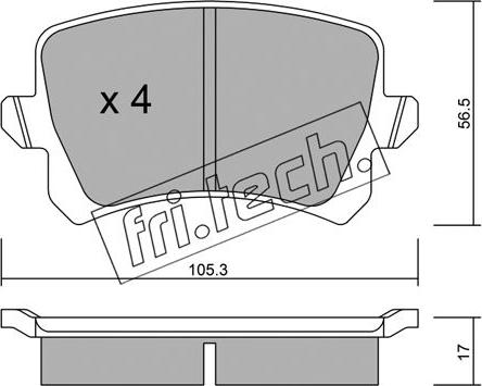 Fri.Tech. 822.0 - Bremsbelagsatz, Scheibenbremse parts5.com