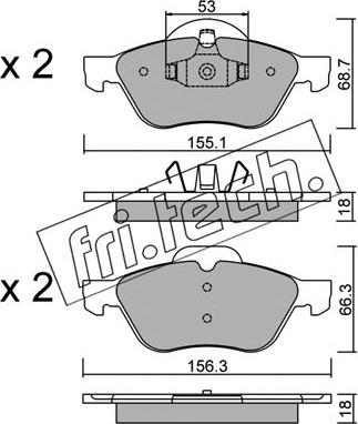 Fri.Tech. 344.0 - Σετ τακάκια, δισκόφρενα parts5.com