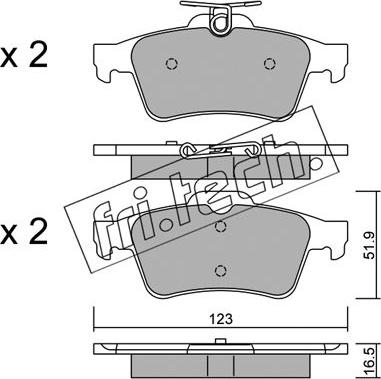 Fri.Tech. 346.1 - Zestaw klocków hamulcowych, hamulce tarczowe parts5.com