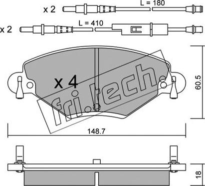 Fri.Tech. 340.0 - Set placute frana,frana disc parts5.com