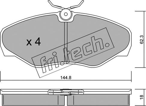 Fri.Tech. 347.2 - Komplet zavornih oblog, ploscne (kolutne) zavore parts5.com