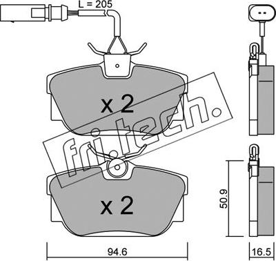 Fri.Tech. 355.2 - Bremsbelagsatz, Scheibenbremse parts5.com