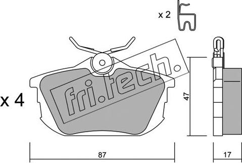 Fri.Tech. 356.0 - Brake Pad Set, disc brake parts5.com