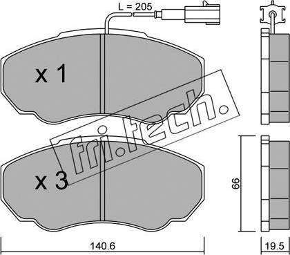 Fri.Tech. 334.0 - Sada brzdových platničiek kotúčovej brzdy parts5.com