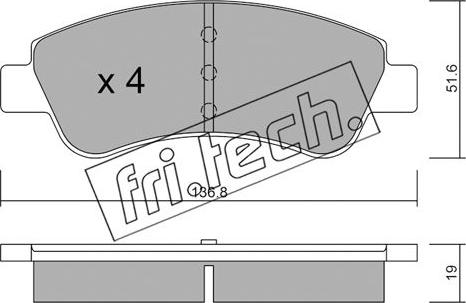 Fri.Tech. 336.0 - Тормозные колодки, дисковые, комплект parts5.com