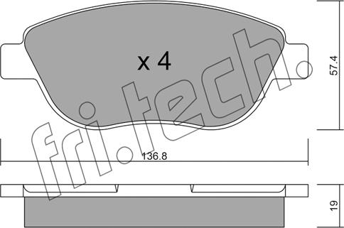 Fri.Tech. 331.1 - Komplet zavornih oblog, ploscne (kolutne) zavore parts5.com