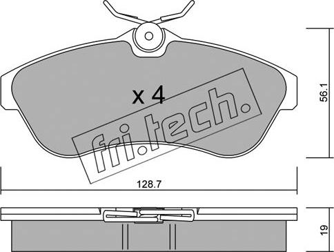 Fri.Tech. 338.0 - Brake Pad Set, disc brake parts5.com