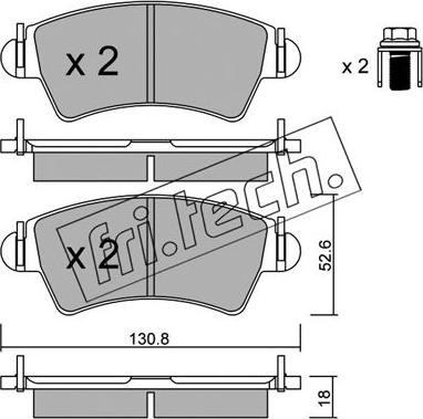 Fri.Tech. 322.0 - Тормозные колодки, дисковые, комплект parts5.com