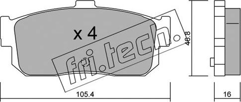 Fri.Tech. 200.0 - Brake Pad Set, disc brake parts5.com