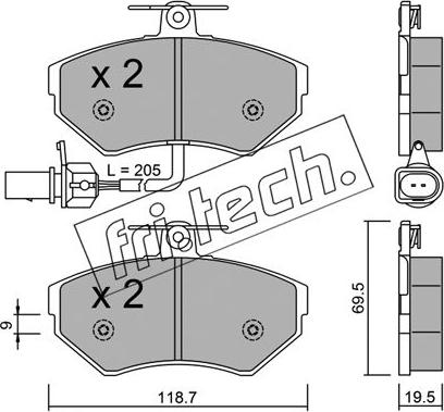 Fri.Tech. 224.2 - Set placute frana,frana disc parts5.com