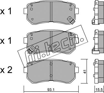 Fri.Tech. 741.0 - Komplet zavornih oblog, ploscne (kolutne) zavore parts5.com