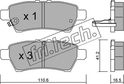 Fri.Tech. 760.0 - Fékbetétkészlet, tárcsafék parts5.com