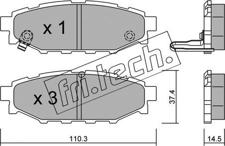 Fri.Tech. 780.0 - Komplet kočnih obloga, disk kočnica parts5.com